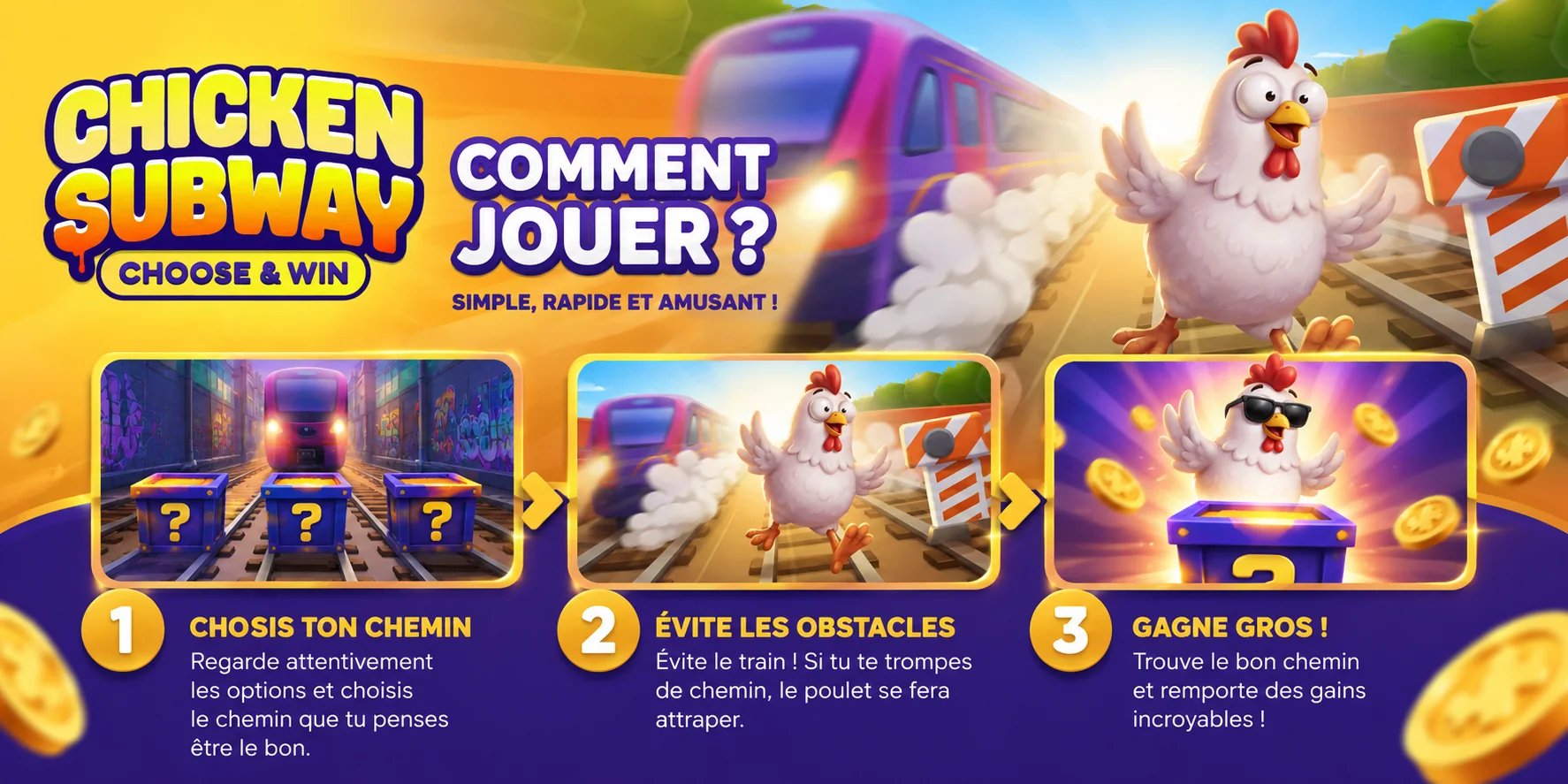 Comment jouer à Chicken Subway?